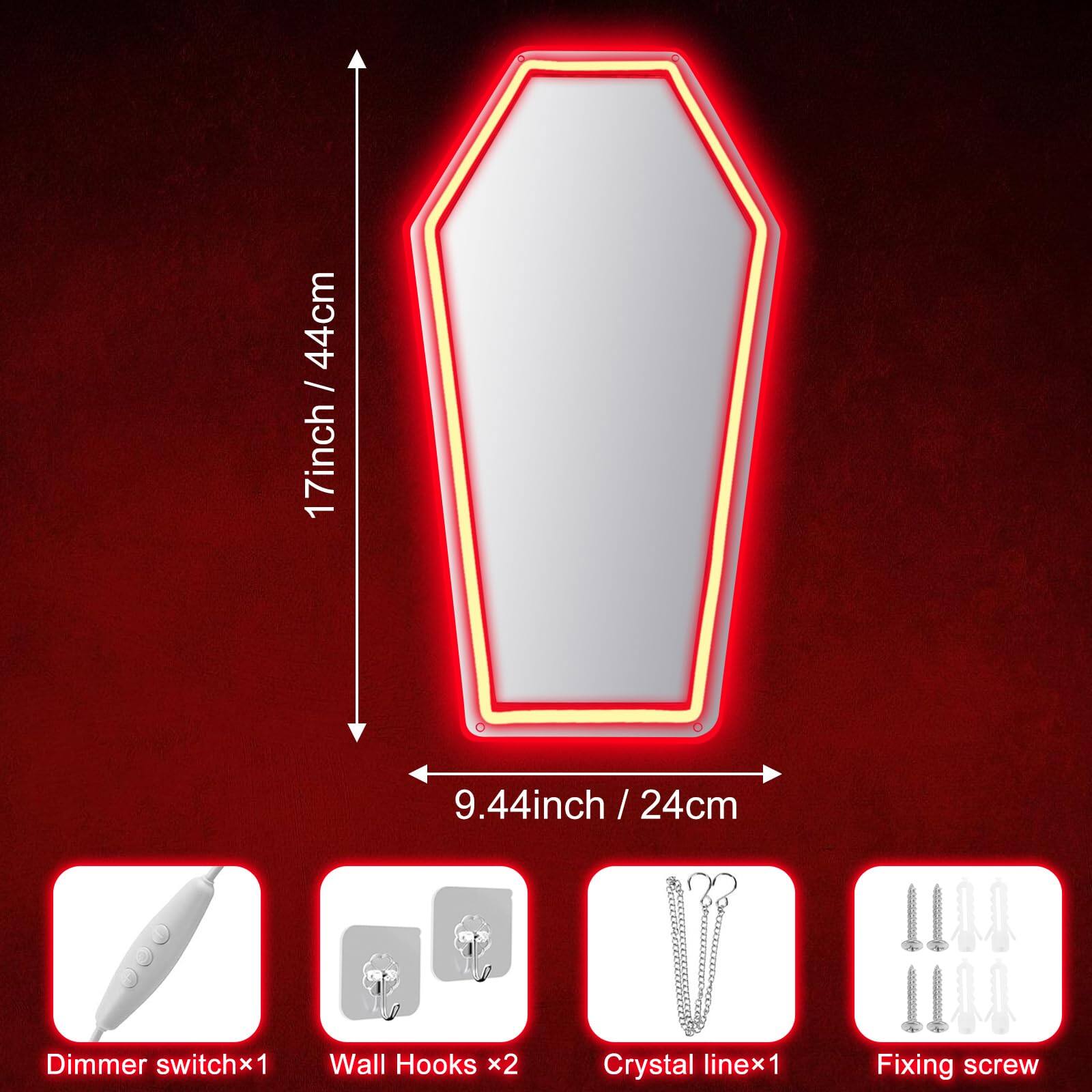 44cm / 17inch  
9.44inch / 24cm  

Dimmer switch x1  
Wall Hooks x2  
Crystal line x1  
Fixing screw