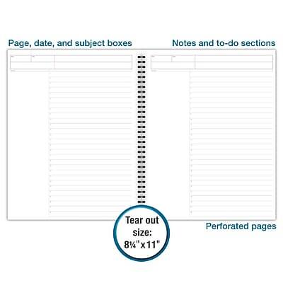 Page, date, and subject boxes  
Notes and to-do sections  

Tear out size: 8½" x 11"  

Perforated pages