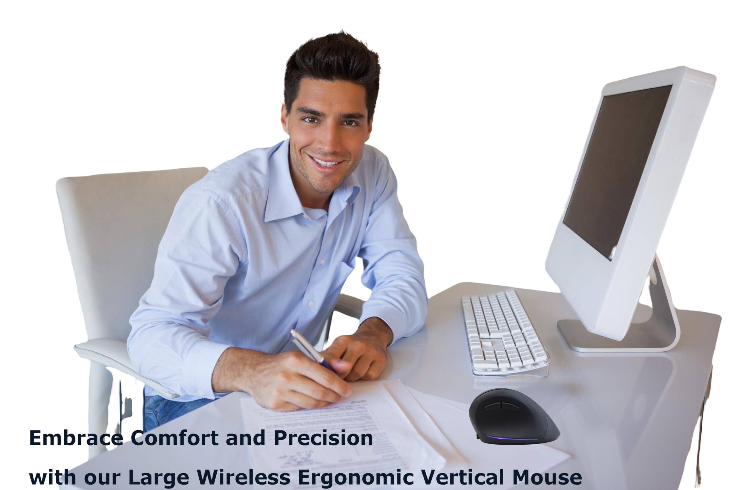 Embrace Comfort and Precision with our Large Wireless Ergonomic Vertical Mouse