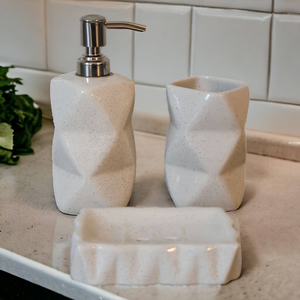 Angle. Artisan Furniture - Artisan Furniture Sindri White Bathroom Set of 3, Sindri White Color - White.