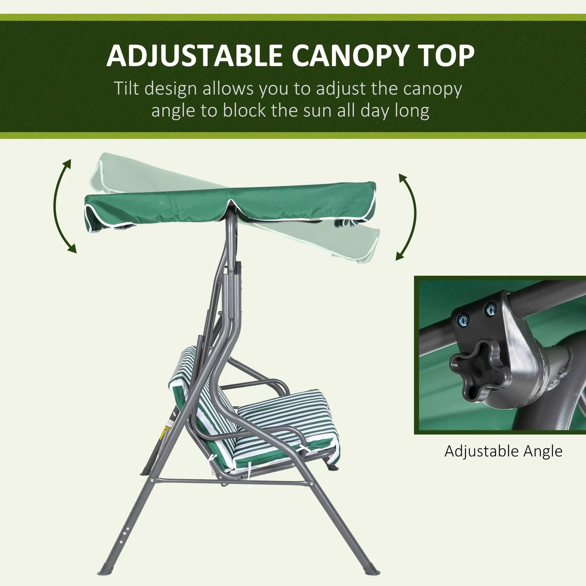 ADJUSTABLE CANOPY TOP

Tilt design allows you to adjust the canopy angle to block the sun all day long.