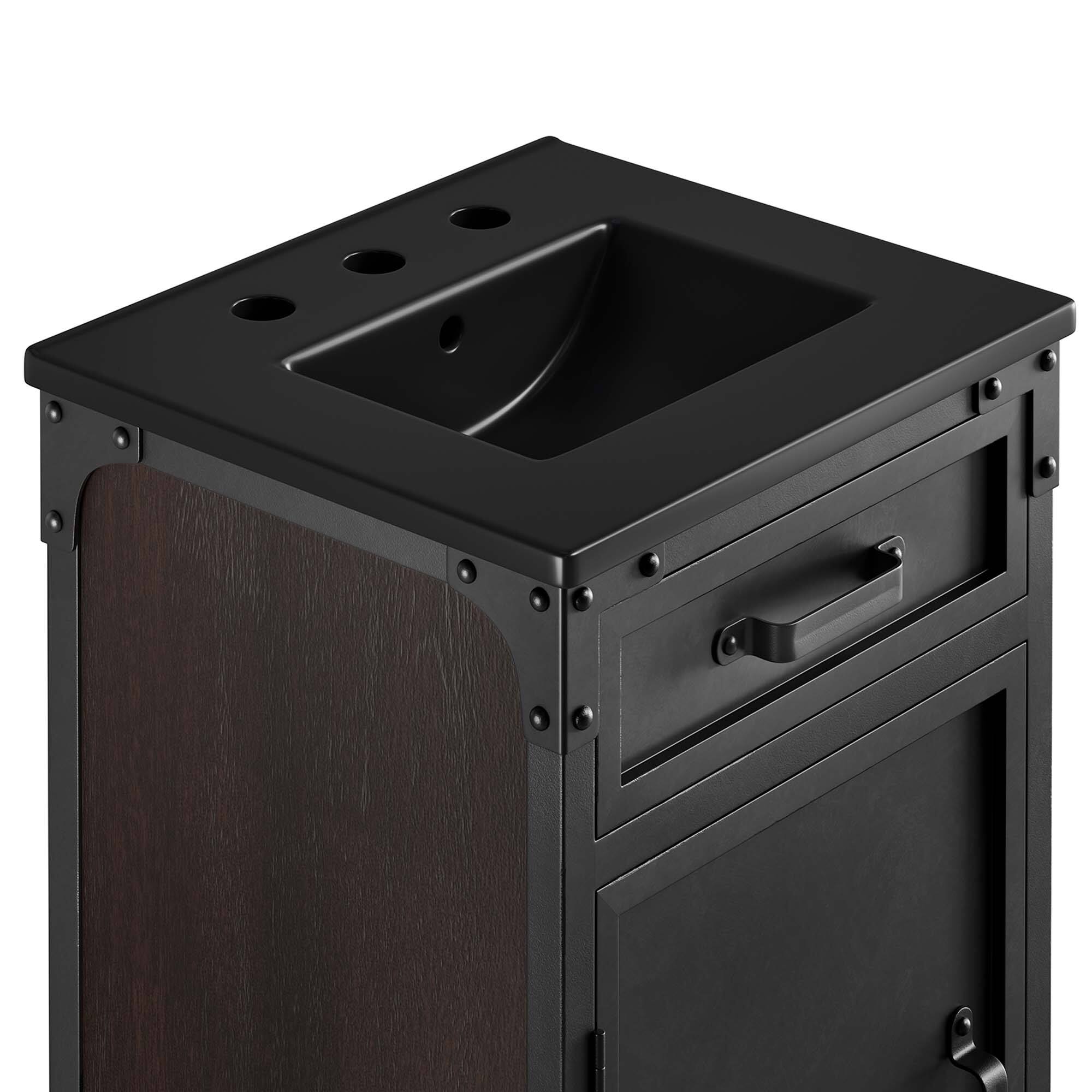 Alt View 4. Modway - Steamforge Bathroom Vanity Basin Included by Modway - Black Black.