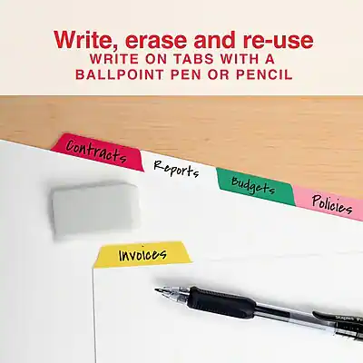 Paper Divide Rd Staples Large Tab Write & Erase Paper Dividers, 5 Tab, Multicolor ...
