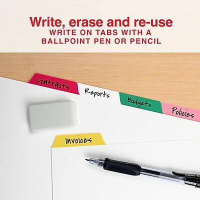 Staples Large Tab Write & Erase Paper Dividers, 5 Tab, Multicolor ...