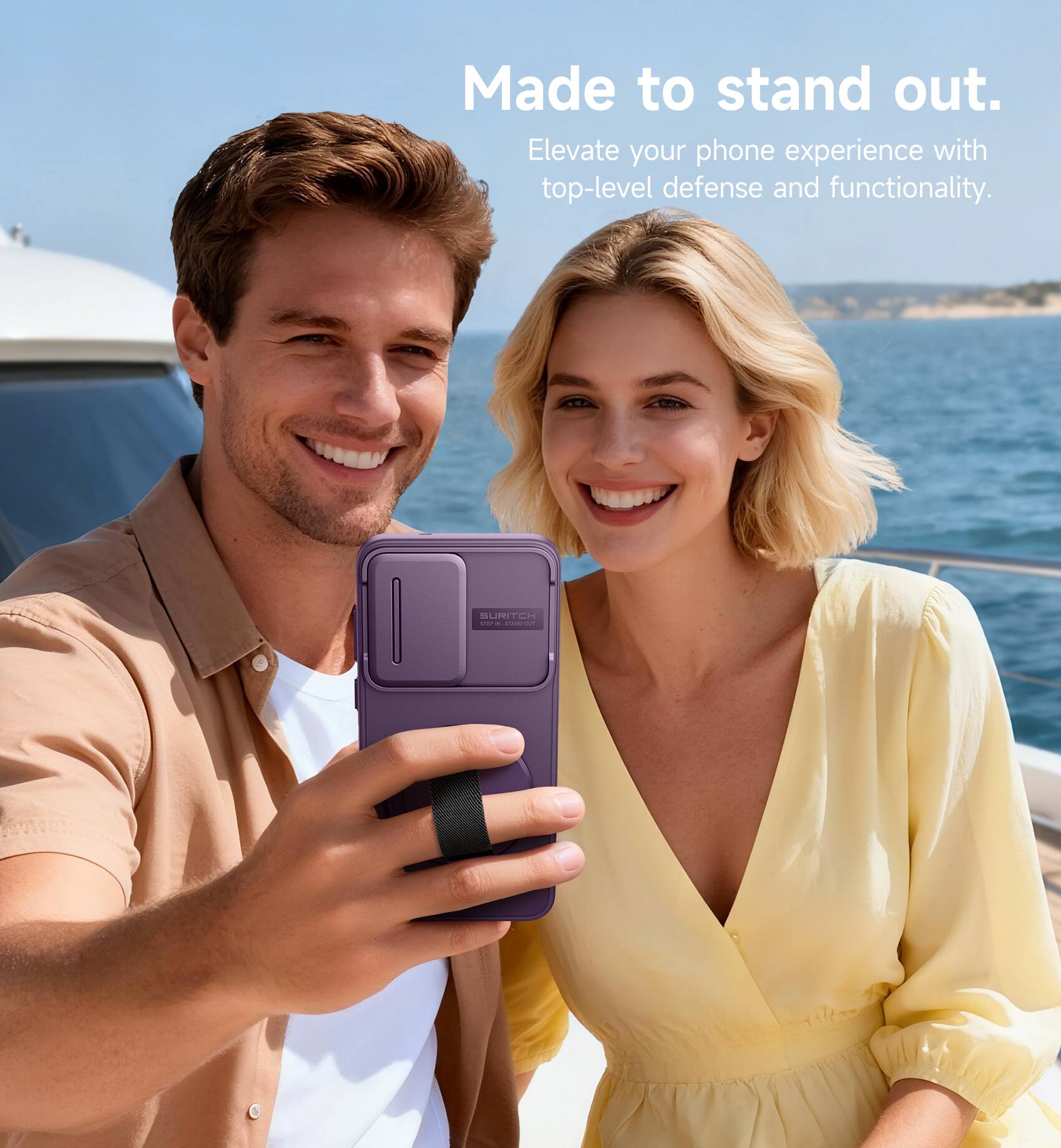 Made to stand out.  
Elevate your phone experience with top-level defense and functionality.