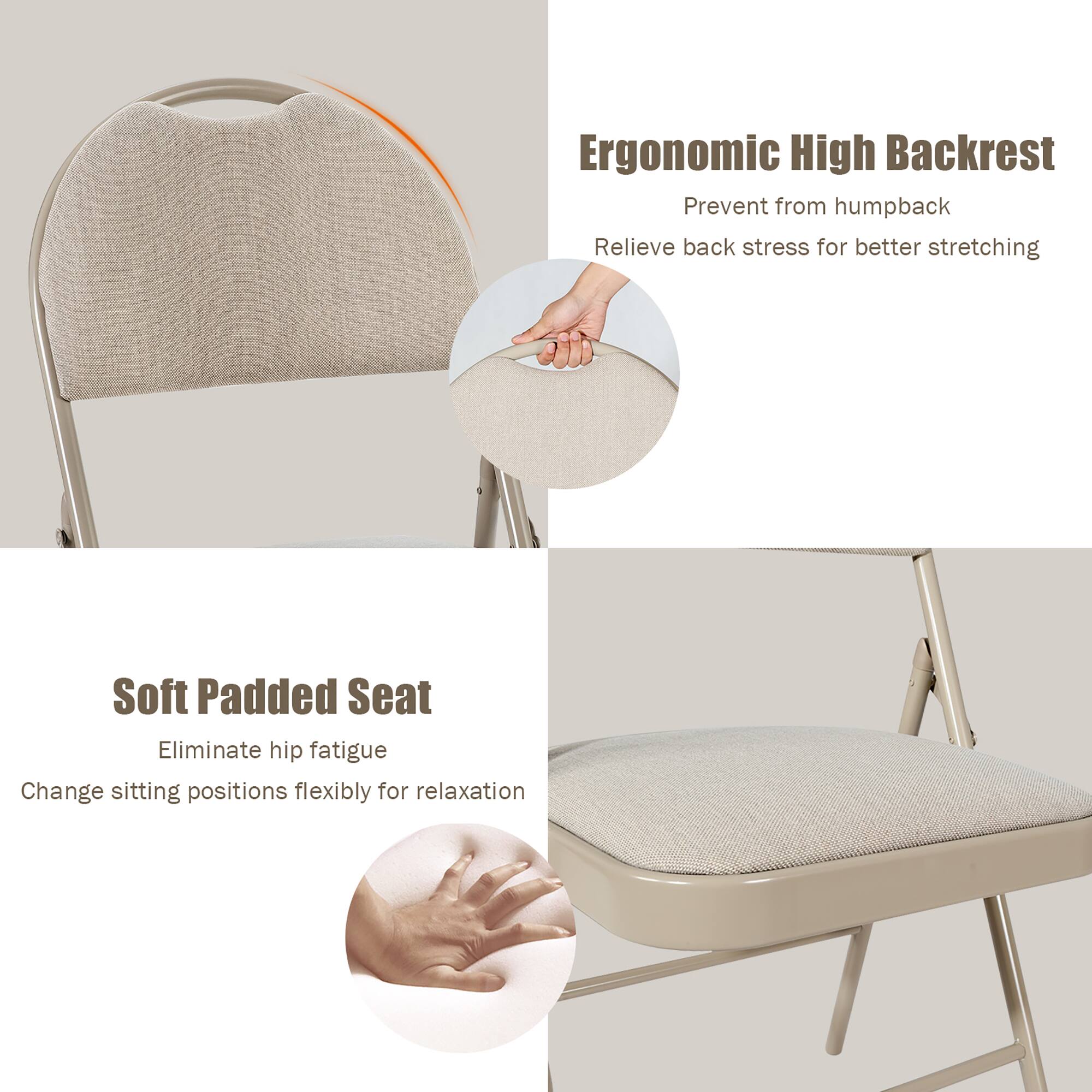 Ergonomic High Backrest: Prevent from humpback, Relieve back stress for better stretching

Soft Padded Seat: Eliminate hip fatigue, Change sitting positions flexibly for relaxation