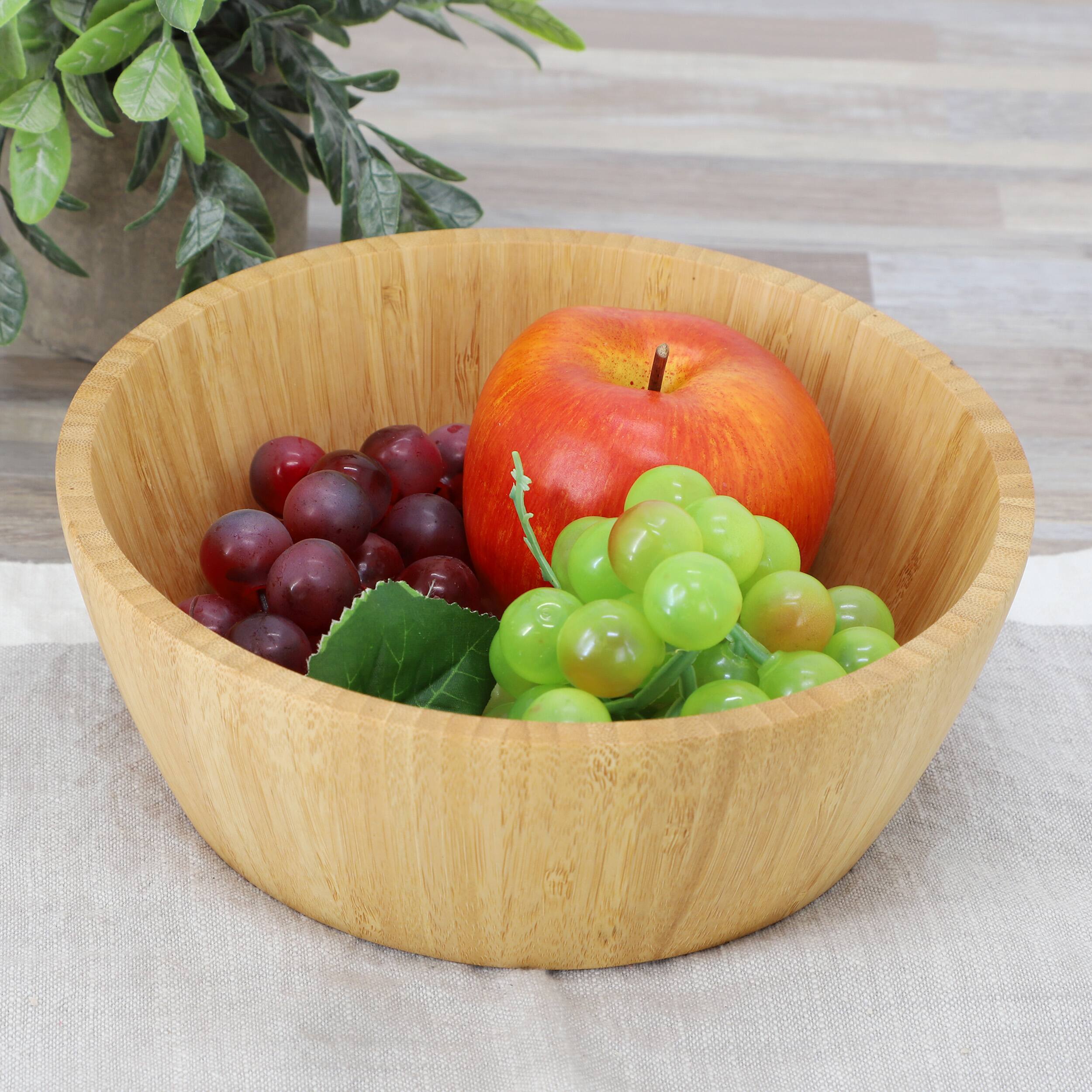 Alt View 4. MegaChef - MegaChef 4 Piece 8 Inch Bamboo Wood Salad Bowl Set - Brown.