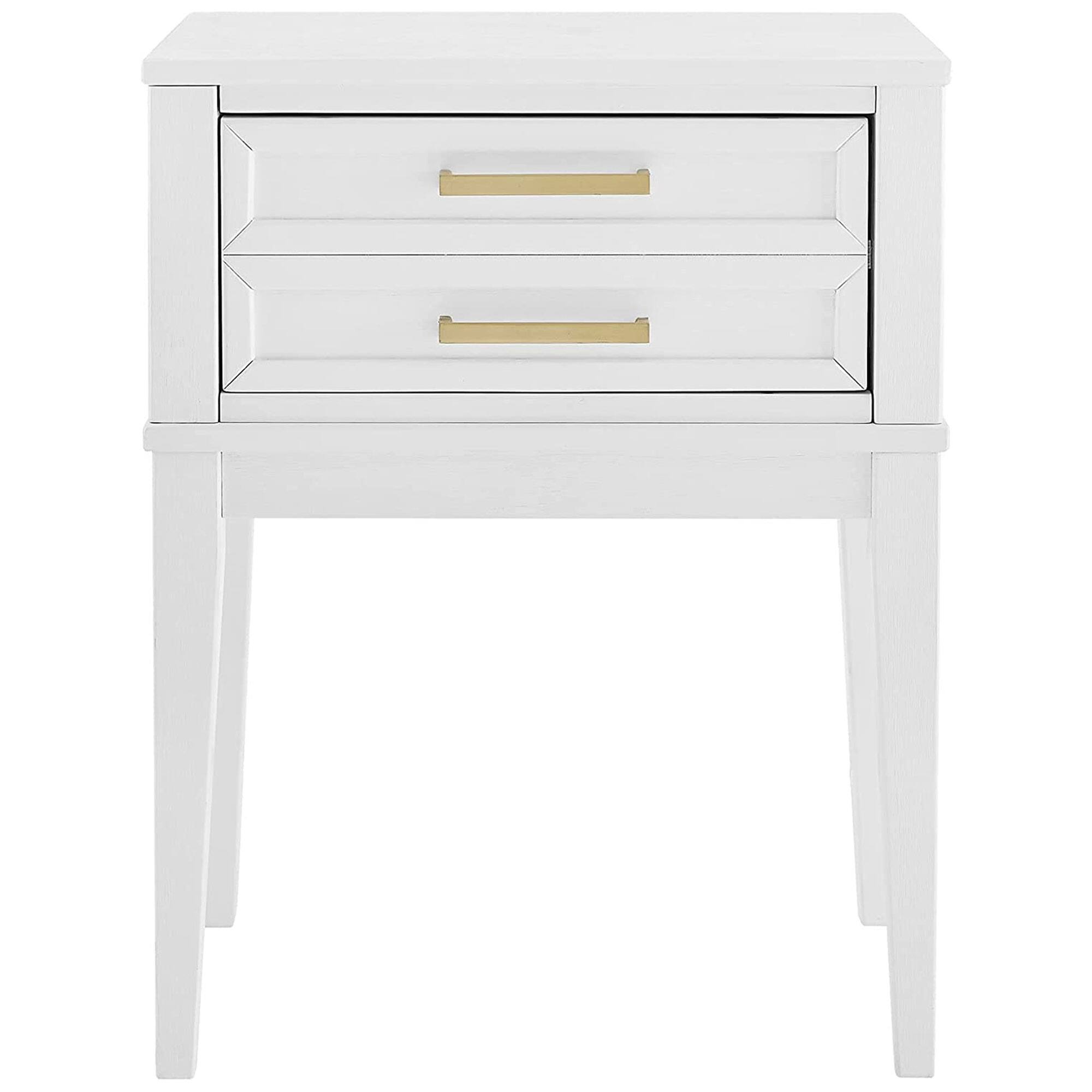 Alt View 1. MUSEHOMEINC - MUSEHOMEINC Mid Century Modern 2 Drawer Solid Wood Nightstand End Table, White - White.