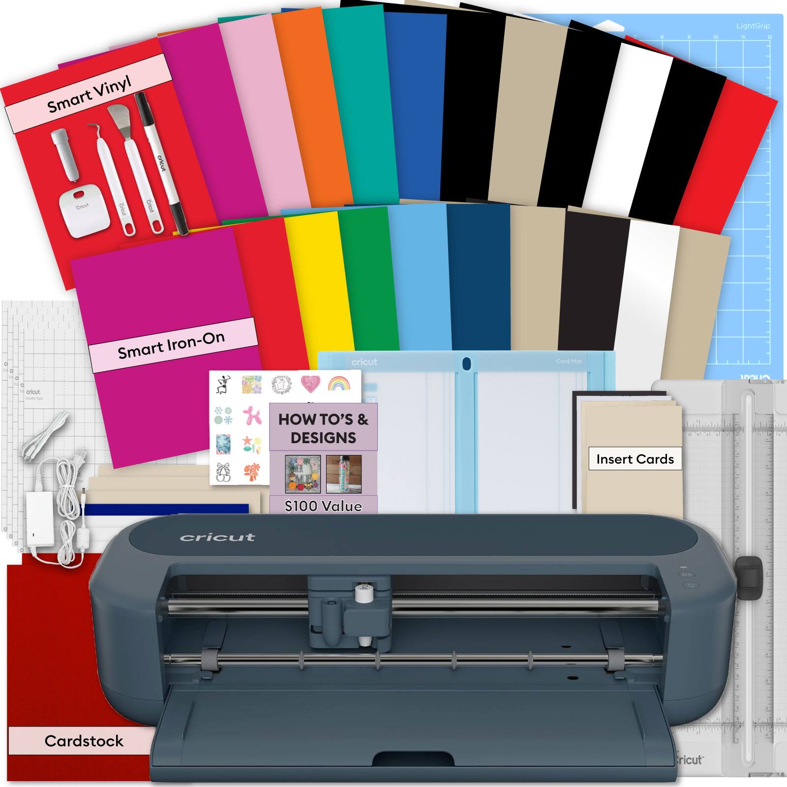 - LightGrip 1
- Smart Vinyl
- Smart Iron-On
- cricut Code Tape
- HOW TO'S & DESIGNS
- Cord Mat
- Insert Cards
- $100 Value
- Cardstock