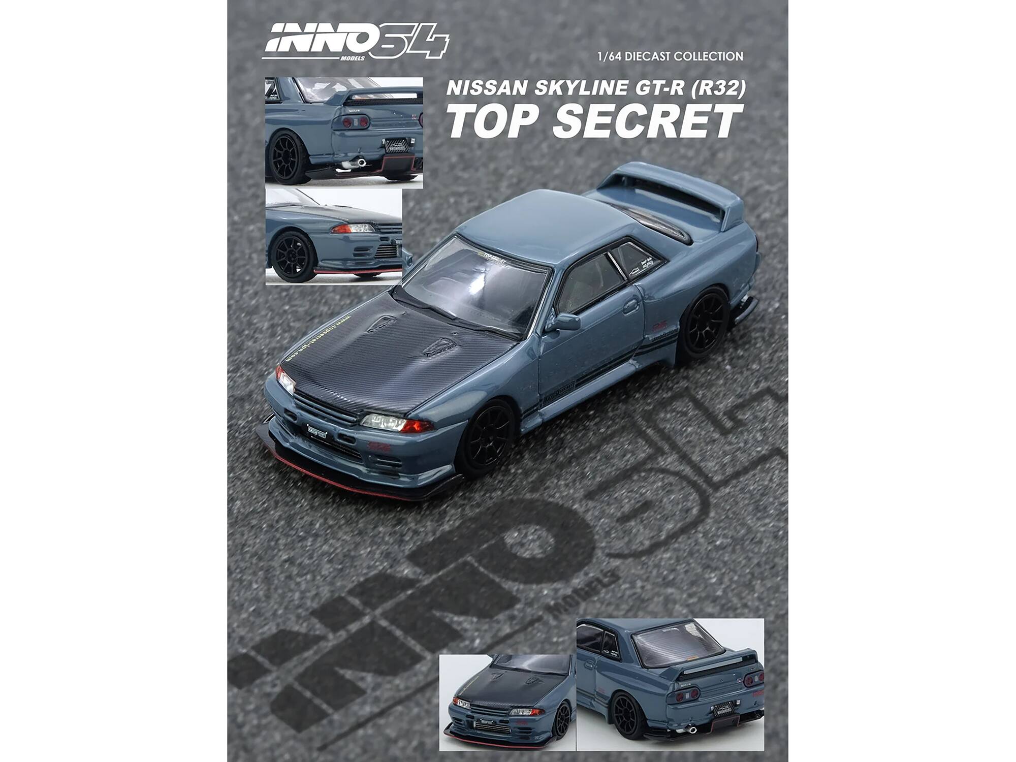 INNO34  
1/64 DIECAST COLLECTION  
NISSAN SKYLINE GT-R (R32)  
TOP SECRET