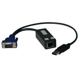 Tripp Lite - USB Single Server Interface Unit Virtual Media KVM Switch HD15 USB RJ45 TAA - Black