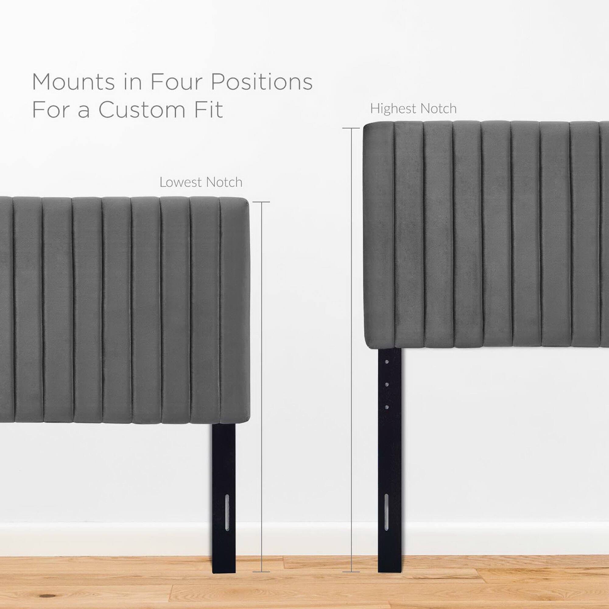 Mounts in Four Positions  
For a Custom Fit  

Lowest Notch  
Highest Notch