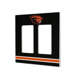 Keyscaper - Oregon State Beavers Stripe Design Double Rocker Light Switch Plate - Multicolor