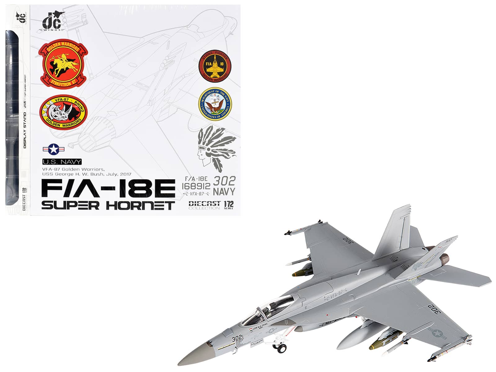 "Boeing F/A-18E Super Hornet Aircraft ""VFA-87 Golden Warriors"" (2017) United States Navy 1/72 Diecast Model by JC Wings" price history on PriceWatchPro
