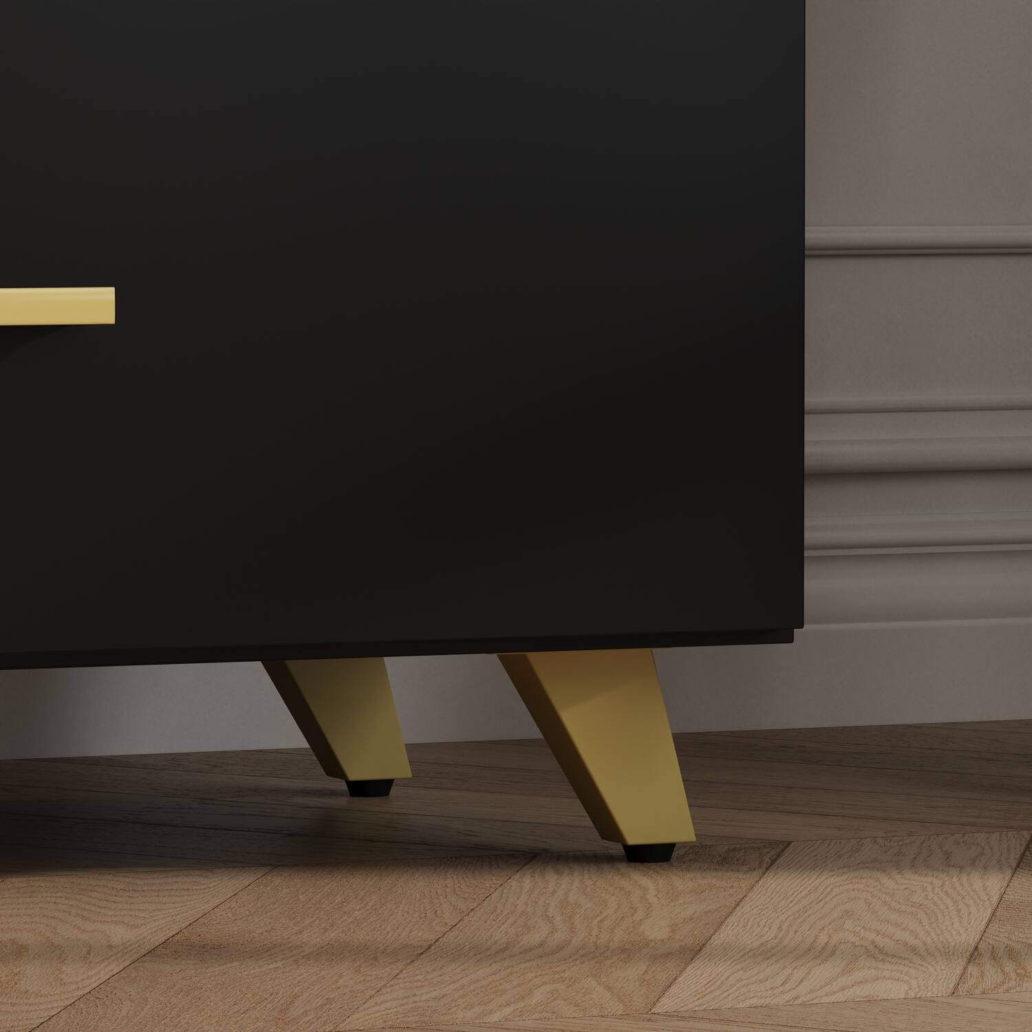 Alt View 9. FUFU & GAGA - FUFU&GAGA Convertible TV Console - 60" TV Fit, Modular Setup, Black Version Available - Black.