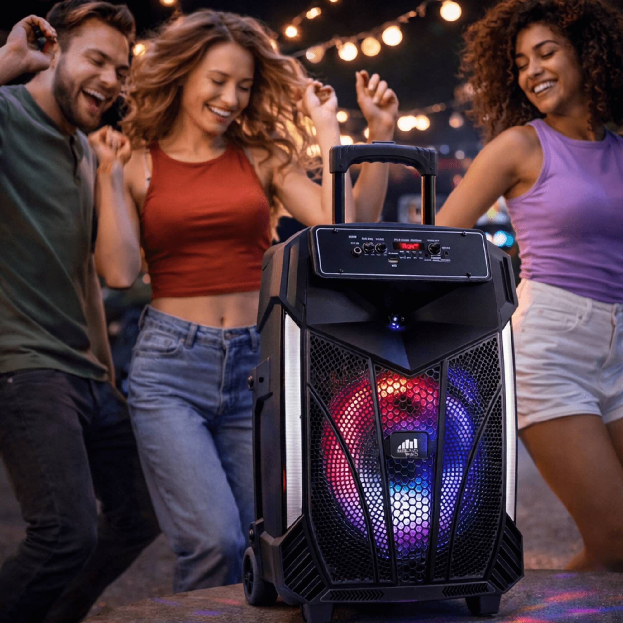 Alt View 2. Naxa - Portable 12" Bluetooth Party Speaker.
