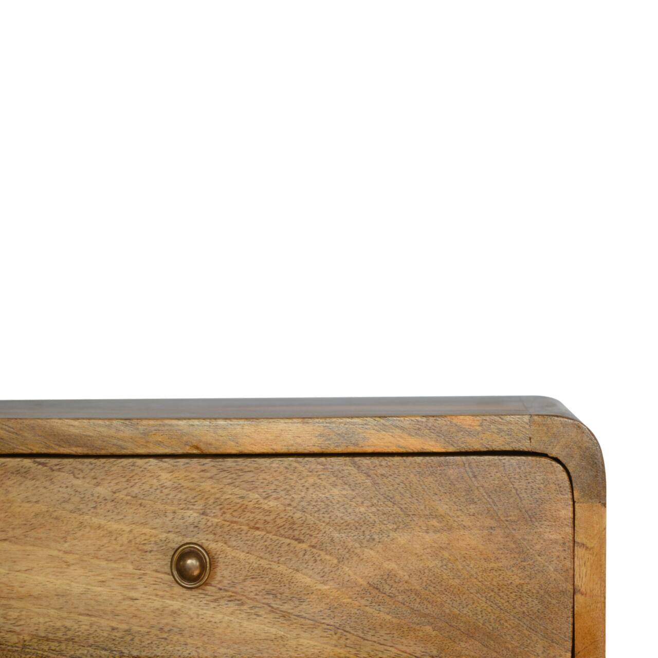 Alt View 1. Artisan Furniture - Artisan Furniture Solid Wood Floating Curve Open Slot Nightstand, 1 Drawer, 1 Open Slot, Oak-ish, Light Brown - Oak.