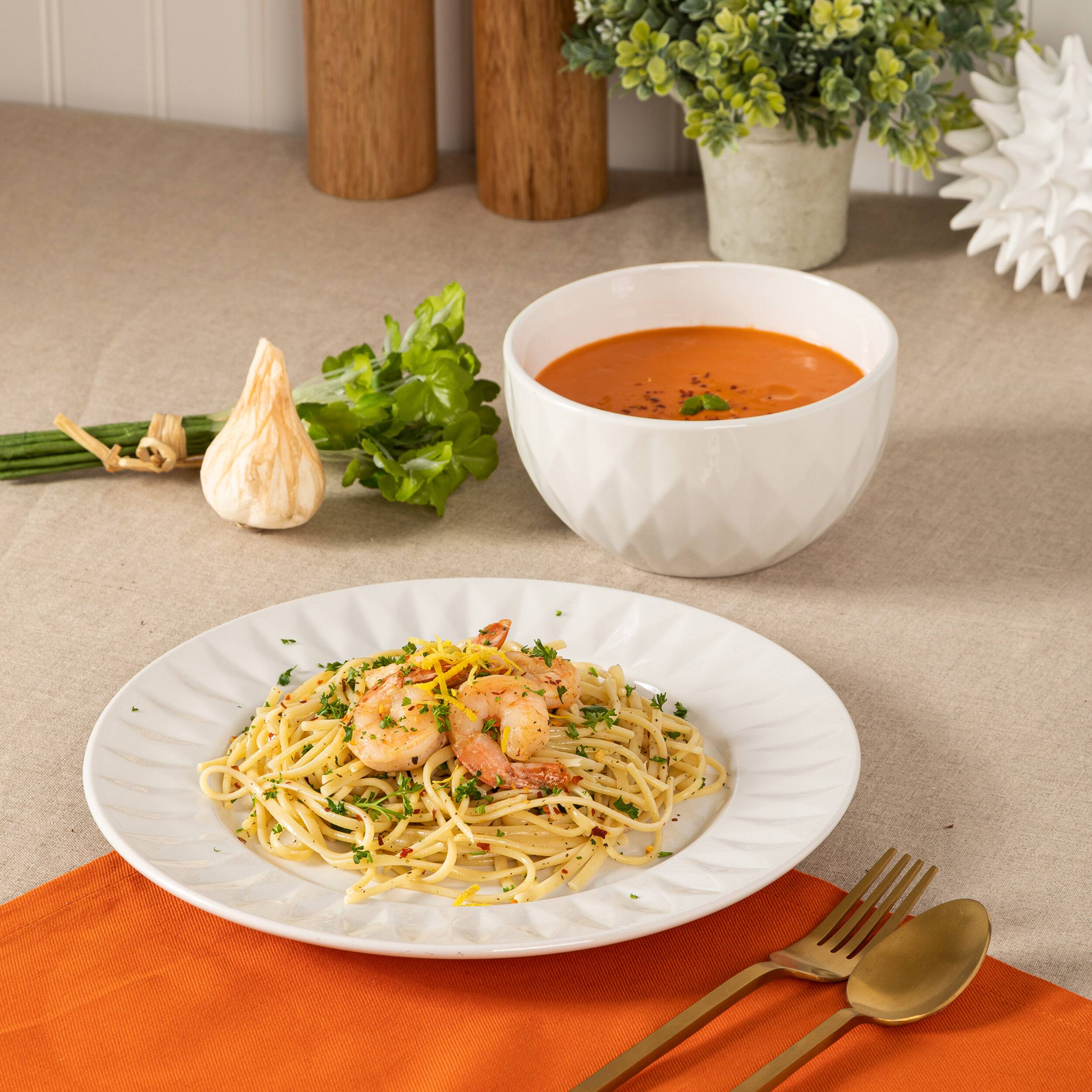 Alt View 7. Gibson - Gibson Home Fine Ceramic 8 Piece Dinnerware Set in White - White.