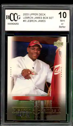 Lebron James Rookie Card 2003 Upper Deck Box Set #8 BGS BCCG 10