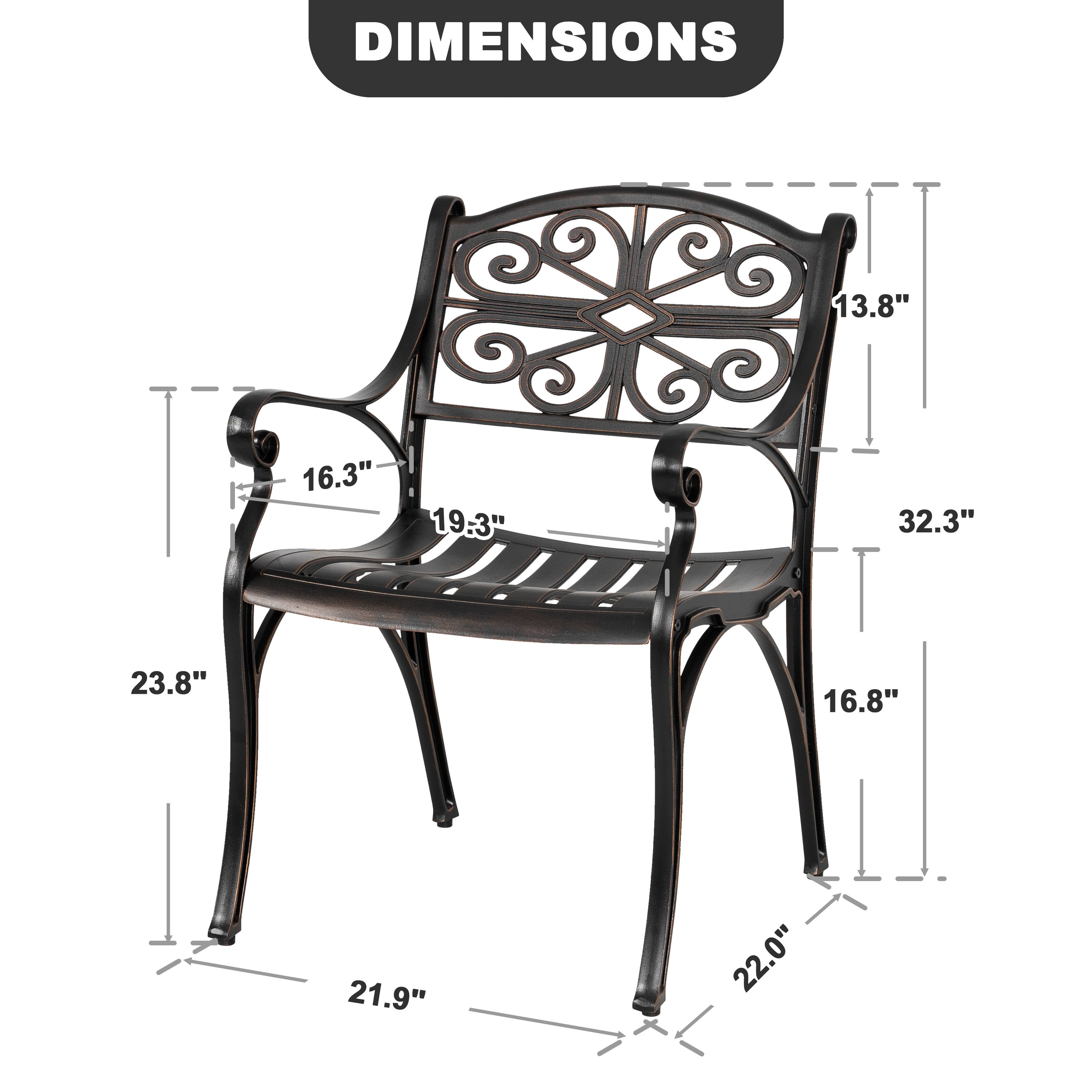 DIMENSIONS 13.8" 16.3" 19.3" 32.3" 23.8" 16.8" 21.9" 22.0"