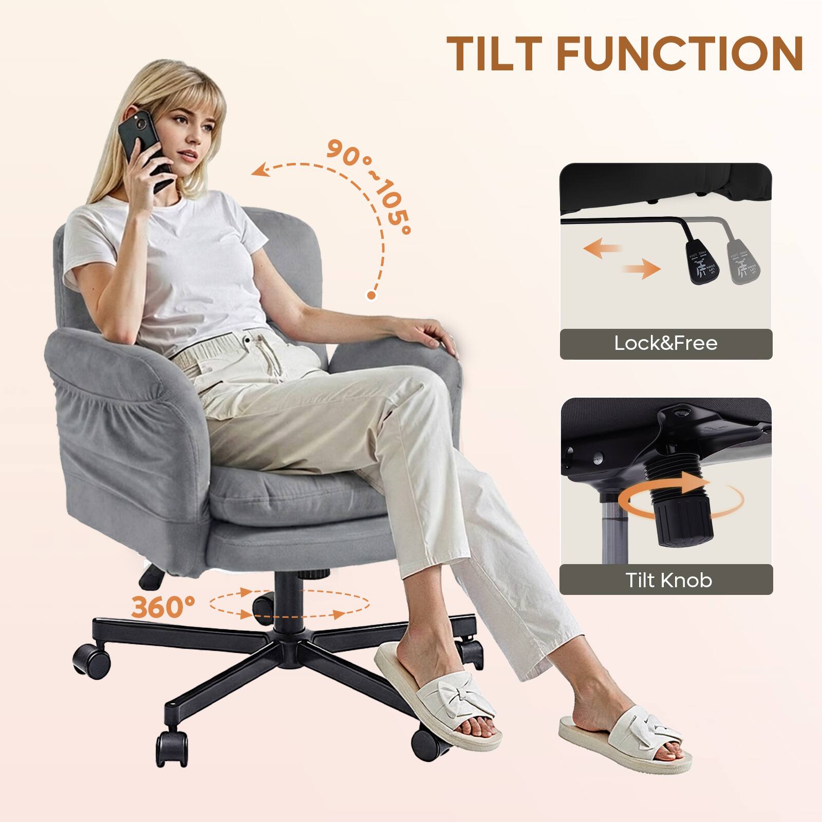 TILT FUNCTION

90°-105°

Lock&Free

360°

Tilt Knob