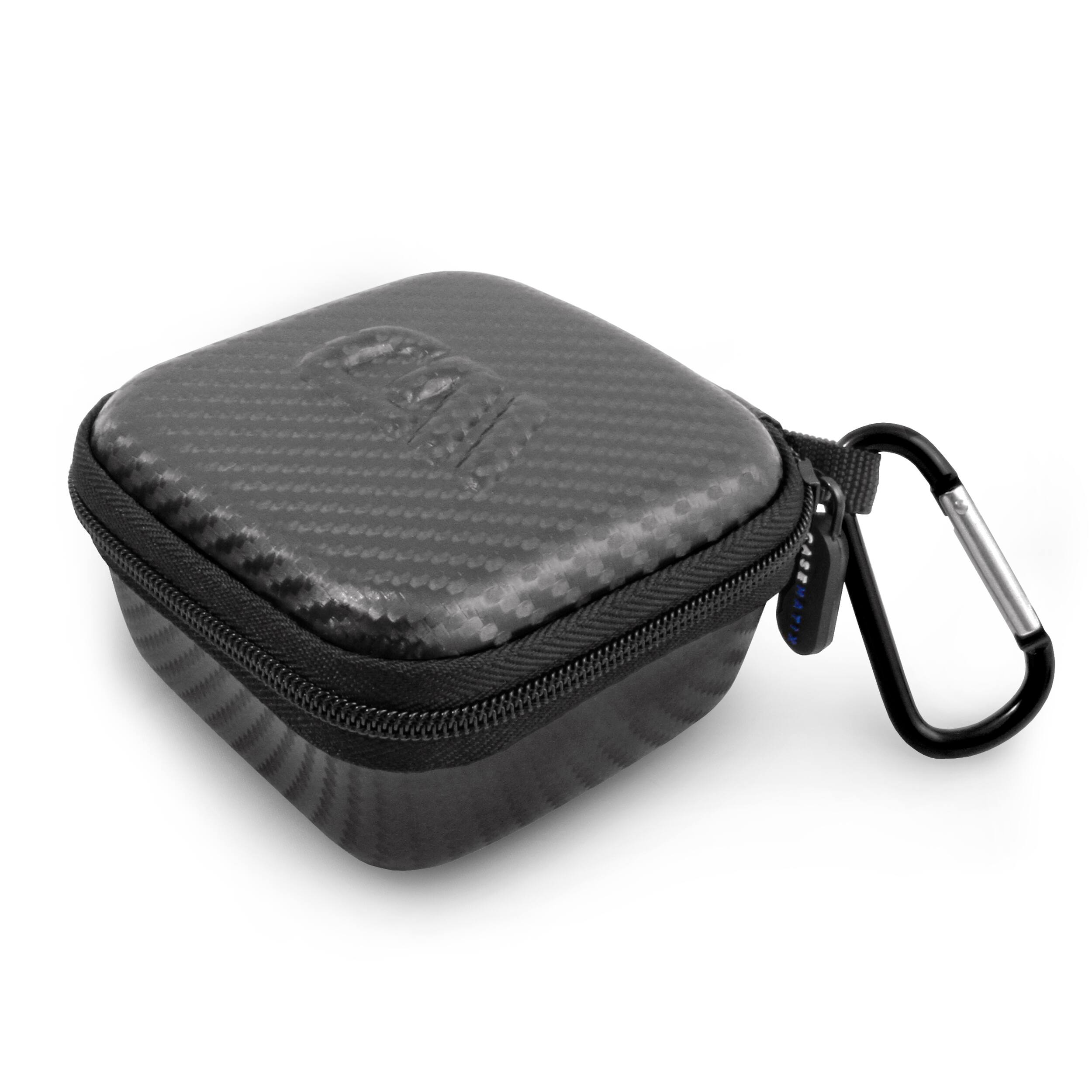 Angle. CASEMATIX - Travel Case Fits Beats Powerbeats Pro Wireless Earbuds w/ Carabiner - Black EVA Earphones Carry Case Only - Black.