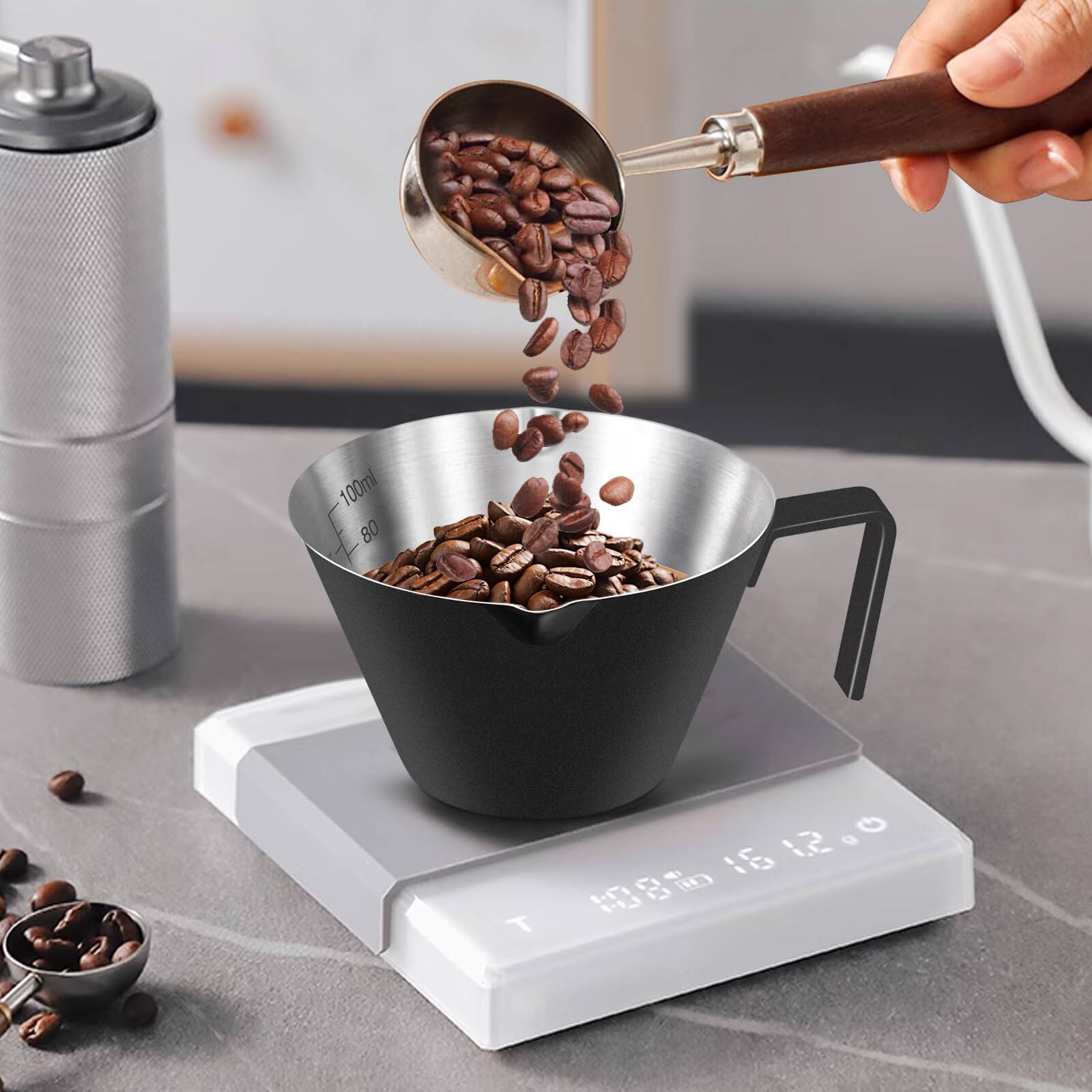 Dapper Styles 2 Stainless Steel Espresso Cups With Handle Double Spout ...