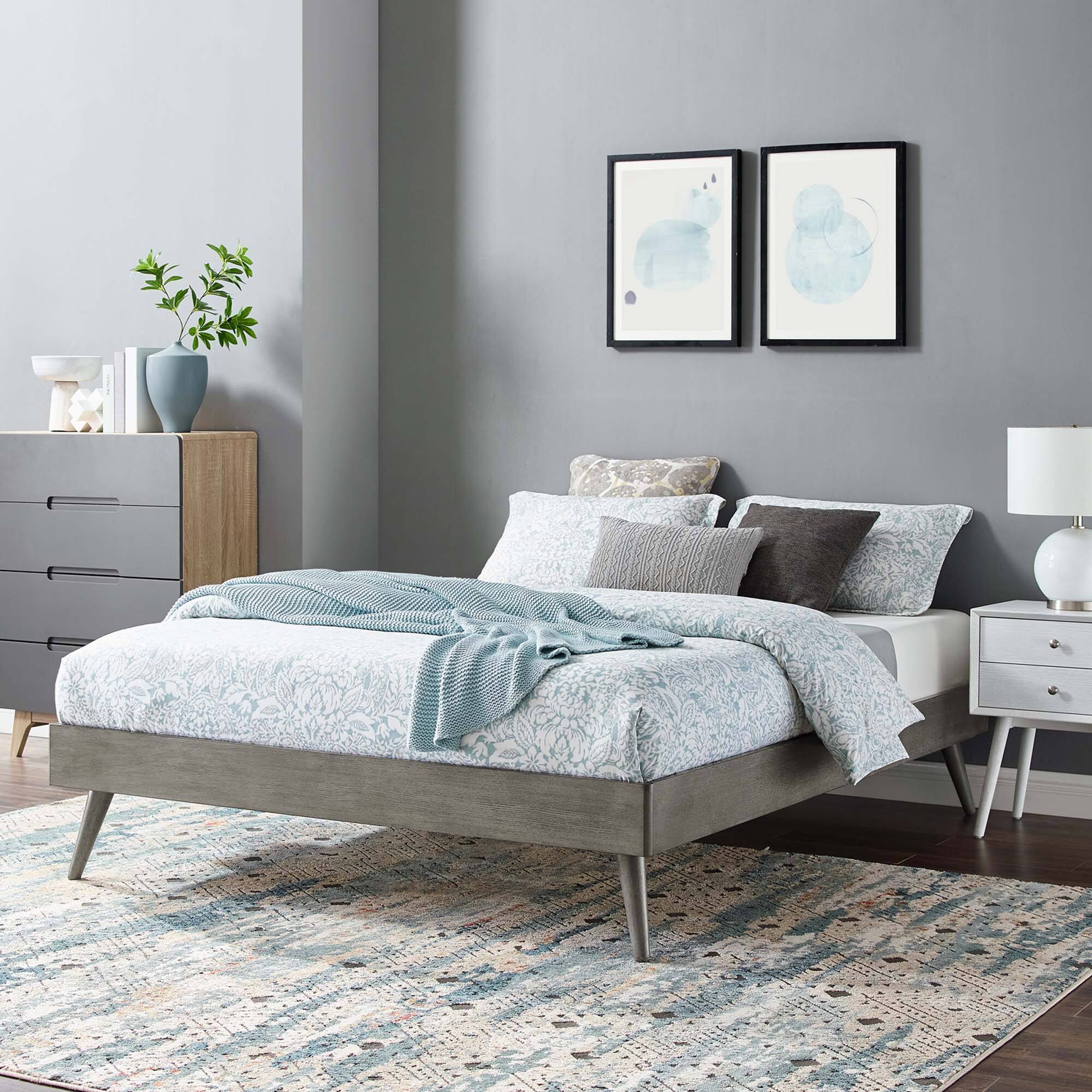 Alt View 3. Modway - Maven Twin Size Boucle Upholstered Platform Bed - Ivory.
