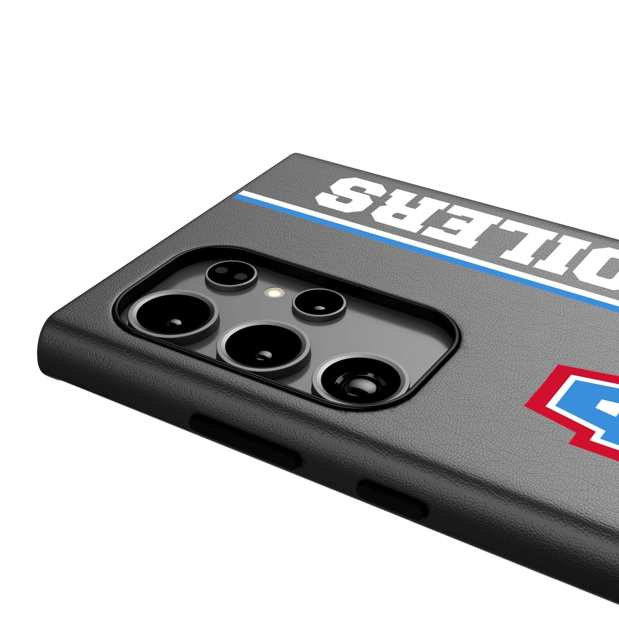 Alt View 2. Keyscaper - Houston Oilers Gridiron Classics Galaxy Magnetic Bump Case - S25 Ultra - Black.