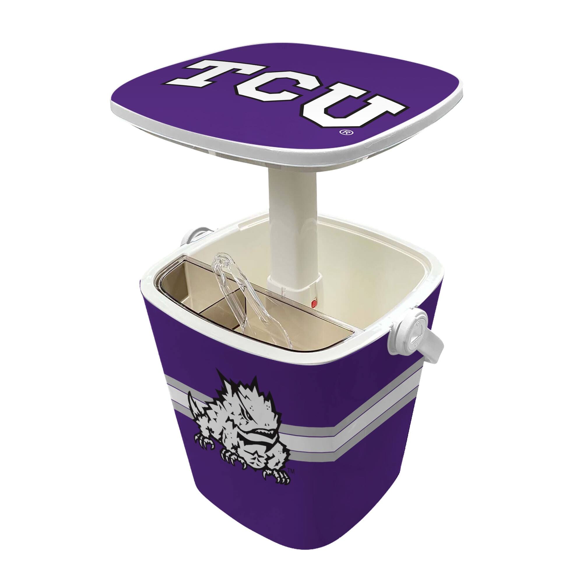 Alt View 1. Indigo Falls - TCU Horned Frogs 16-Quart Mini Cool Bar Cooler - White.