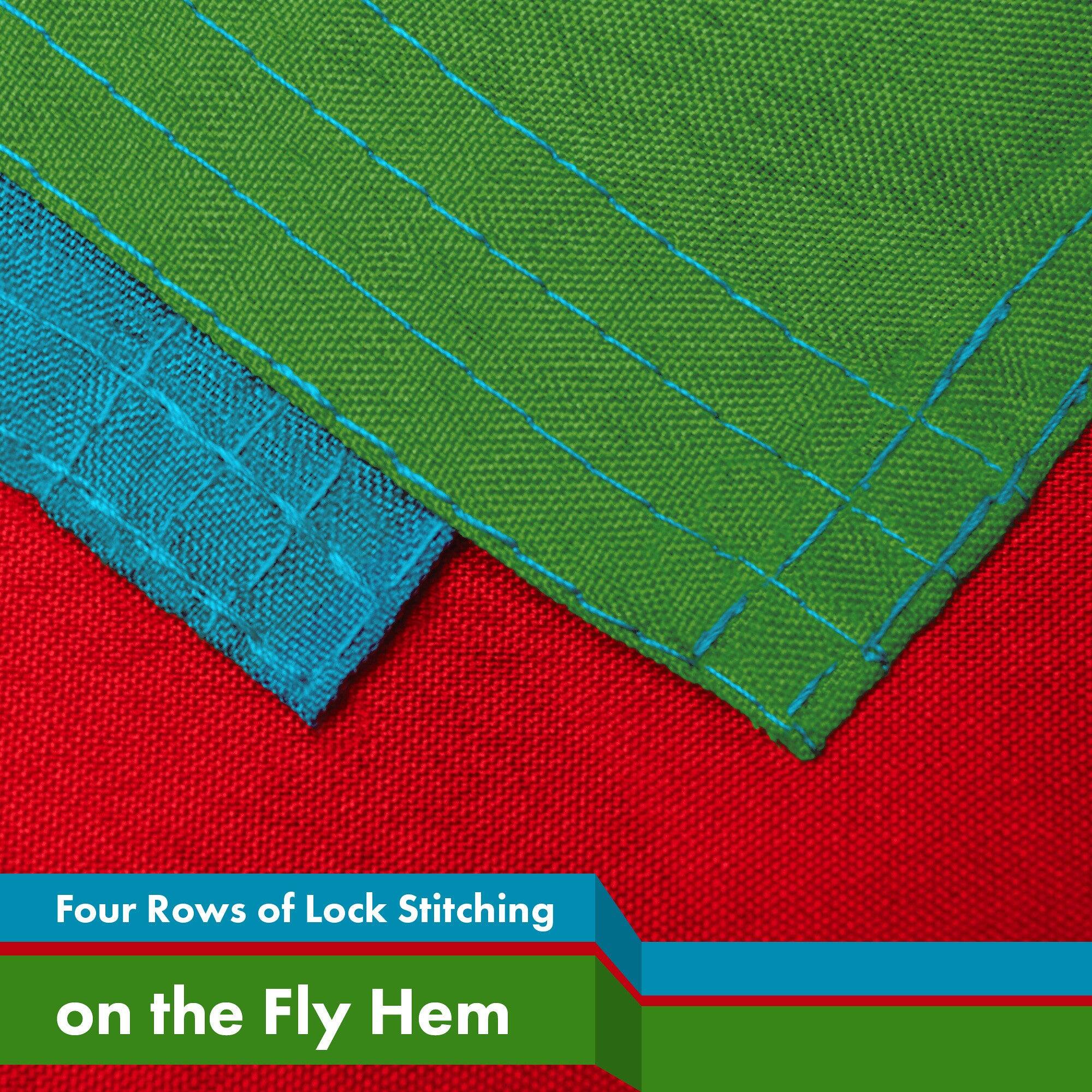 Four Rows of Lock Stitching on the Fly Hem