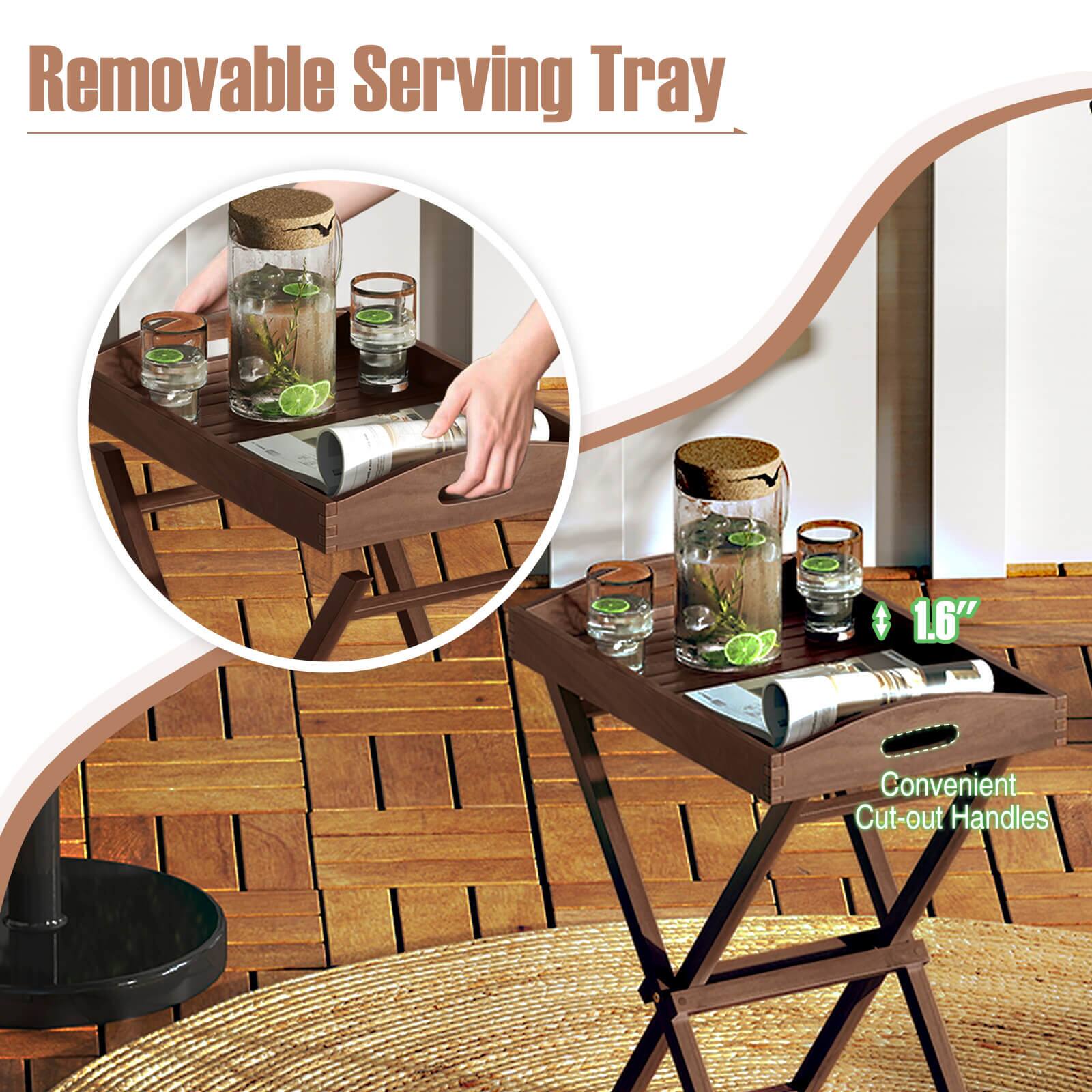 Removable Serving Tray, 1.6", Convenient Cut-out Handles