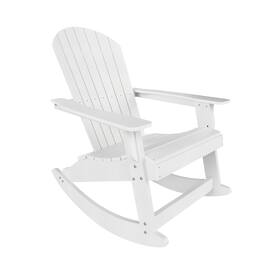 WestinTrends - Tuscany Outdoor Patio All-weather Adirondack Rocking Chair - White
