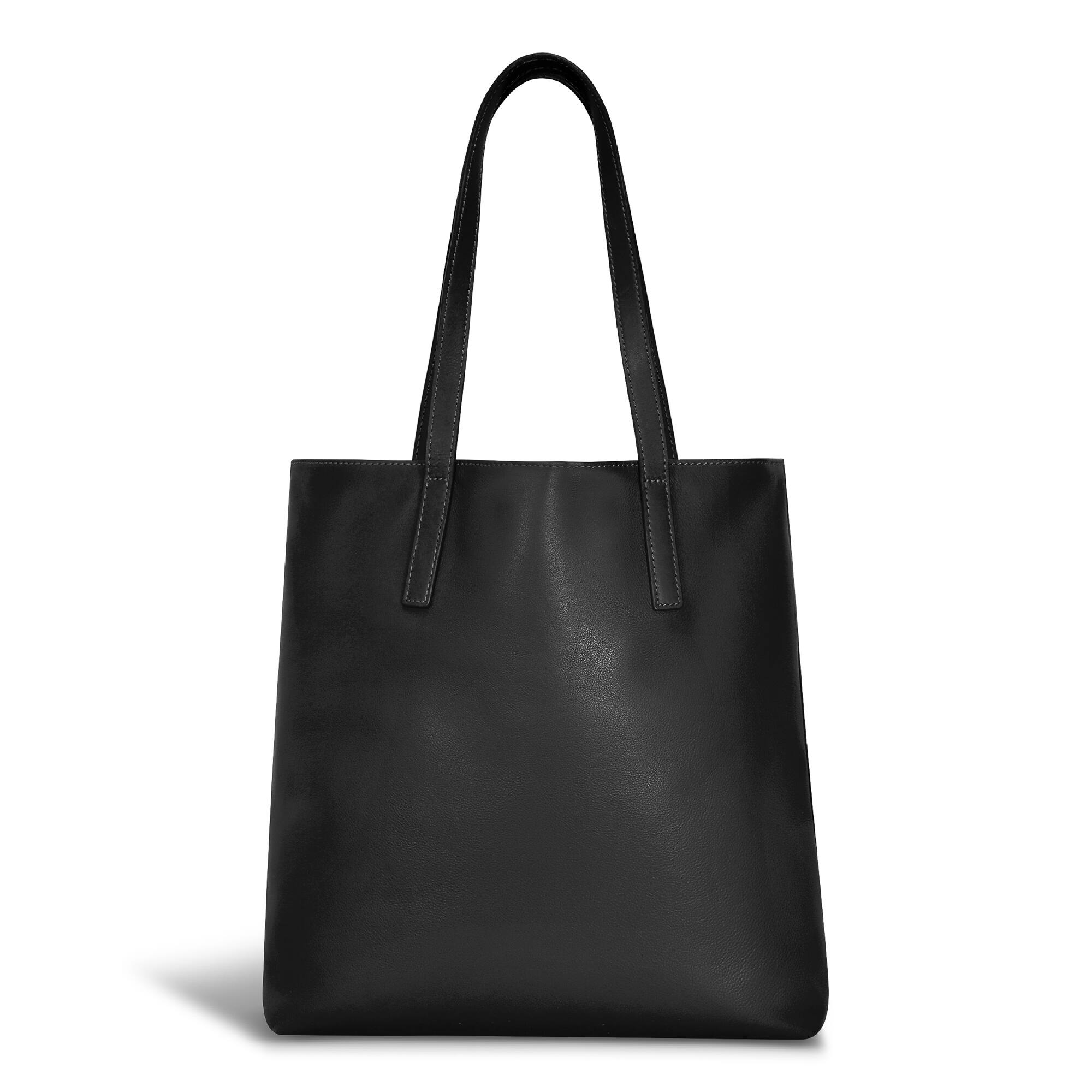 Alt View 1. Champs - Onyx Collection Leather Vertical Tote - Black.