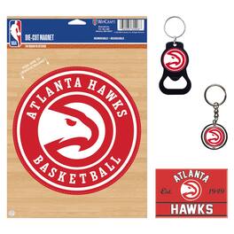 WinCraft - Atlanta Hawks 4-Pack Key Rings and Magnets Set - Multicolor