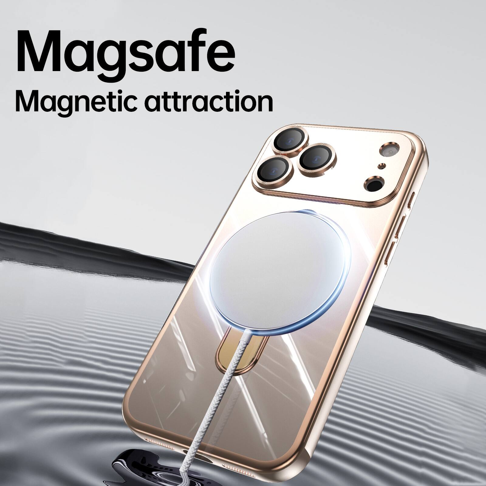 Magsafe  
Magnetic attraction