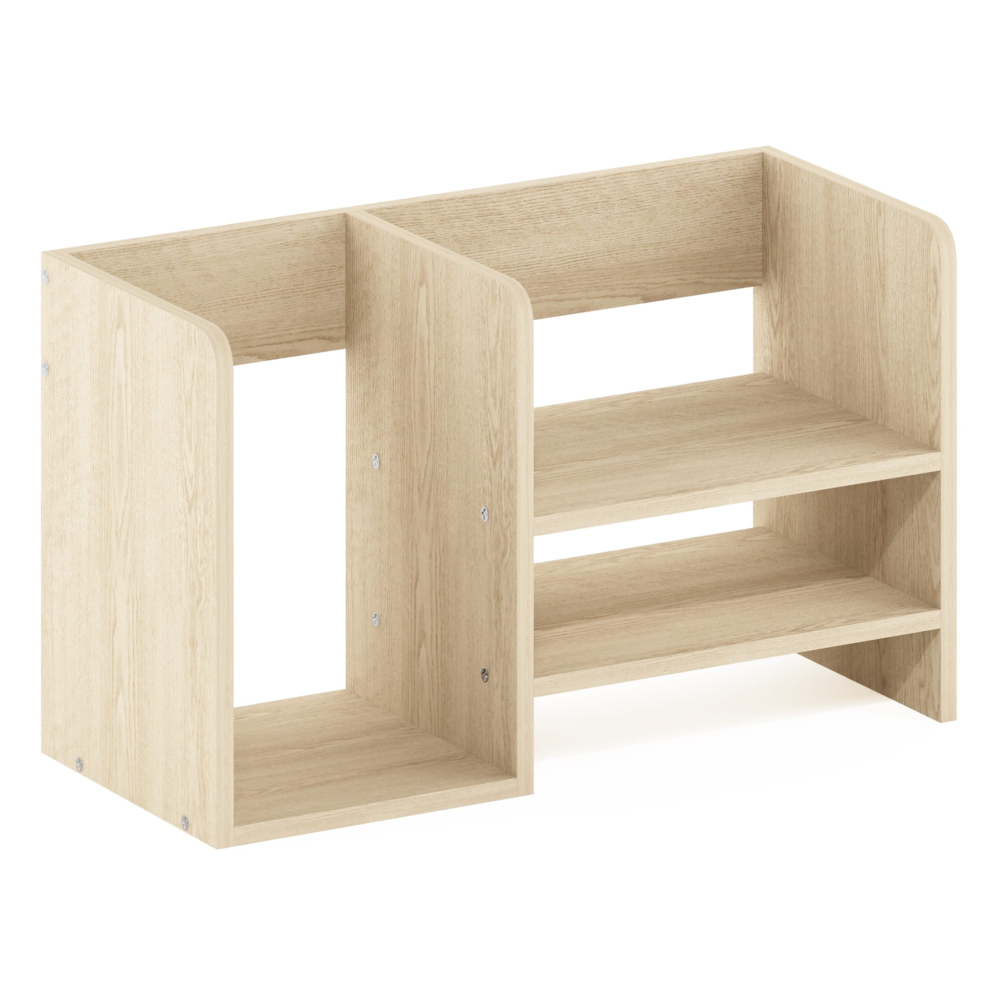 Furinno - Hermite Wood Desktop Book and Home Office Supplies Storage Organizer - Bauhaus Oak