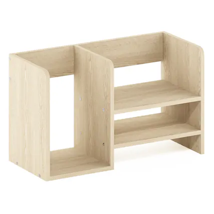 Front. Furinno - Hermite Wood Desktop Book and Home Office Supplies Storage Organizer - Bauhaus Oak.