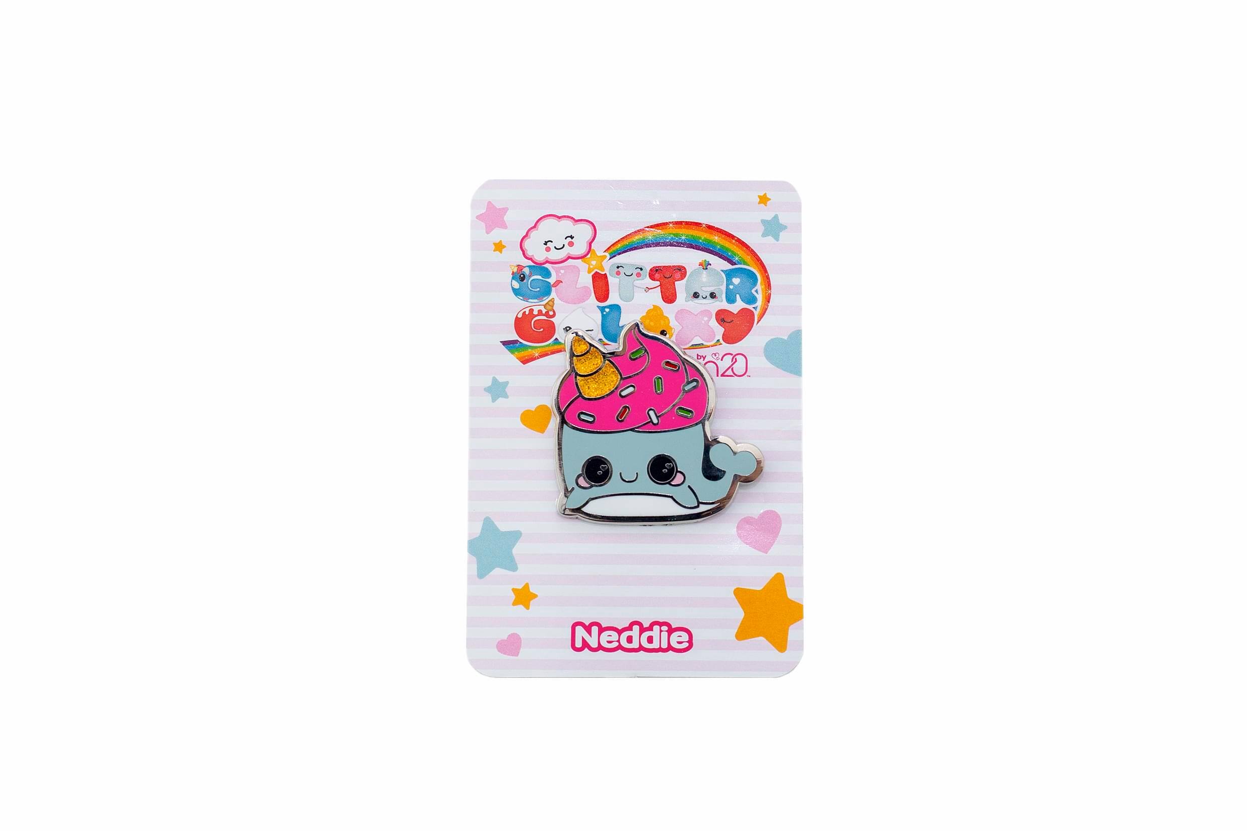 Alt View 1. Seven20 - Glitter Galaxy Neddie Narwhal Soft Enamel Collector's Pin - Multi-Colored.