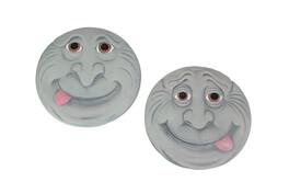 Things2Die4 - Set of 2 Silly Garden Gnome Cement Stepping Stones 10.25 Inch Diameter - Multicolored