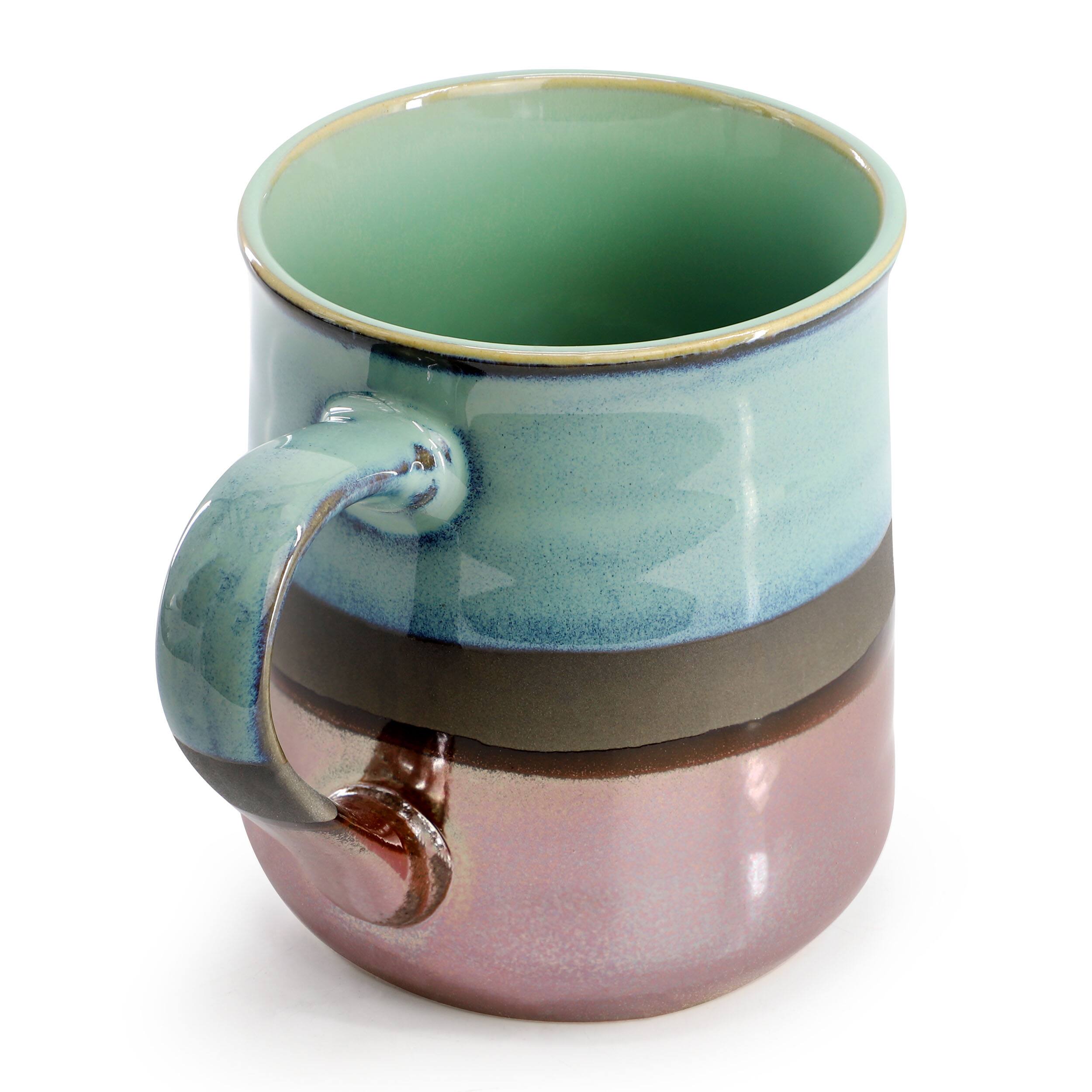 Alt View 2. Gibson - Gibson Home Copper Tonal 4 Piece 18 Ounce Stoneware Cup Set in Sage - Sage.