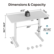 Dimensions & Capacity: 47.2" x 23.6" x 154 LBS, 28.7"-46.9" x 29.1" x 2.3" Height Range: 23"