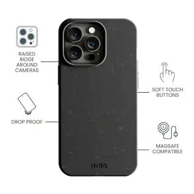 LOAM & LORE Biodegradable Phone Case For IPhone 15, Plastic Free Eco Friendly Phone Case, Plant Based Compostable IPhone 15, Premium Zero-Waste Phone Cover (Black
