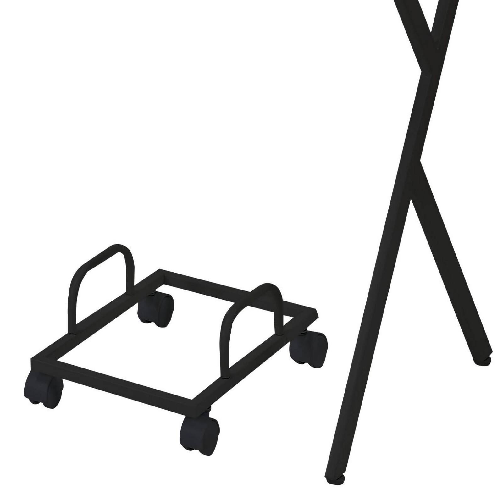 Alt View 5. Glintex - L-Shaped Corner Desk with Dual Spacious Tops, Sturdy X-Frame Metal Base and Mobile CPU Holder for Small Spaces - Black.