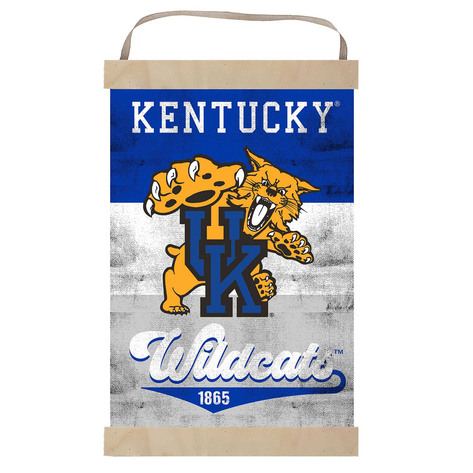Jardine - Kentucky Wildcats Retro Logo Banner Sign - Blue