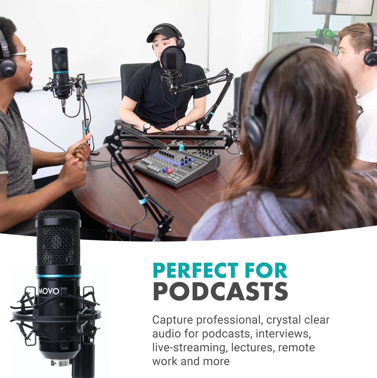 PERFECT FOR PODCASTS

Capture professional, crystal clear audio for podcasts, interviews, live-streaming, lectures, remote work and more
