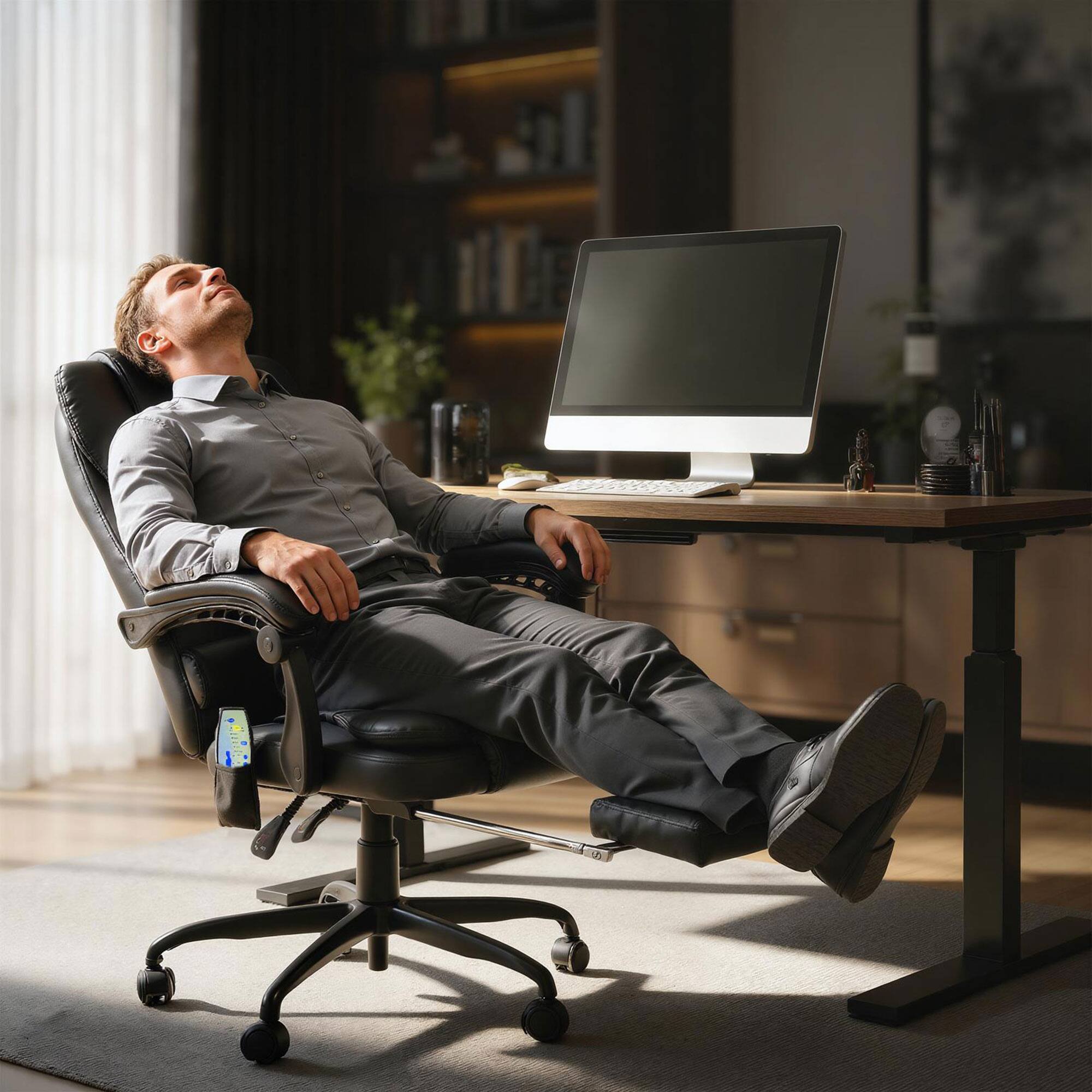 Alt View 8. Vinsetto - Vibrating Massage Office Chair High Back Massaging Office Desk Chair with Lumbar Support - Black.