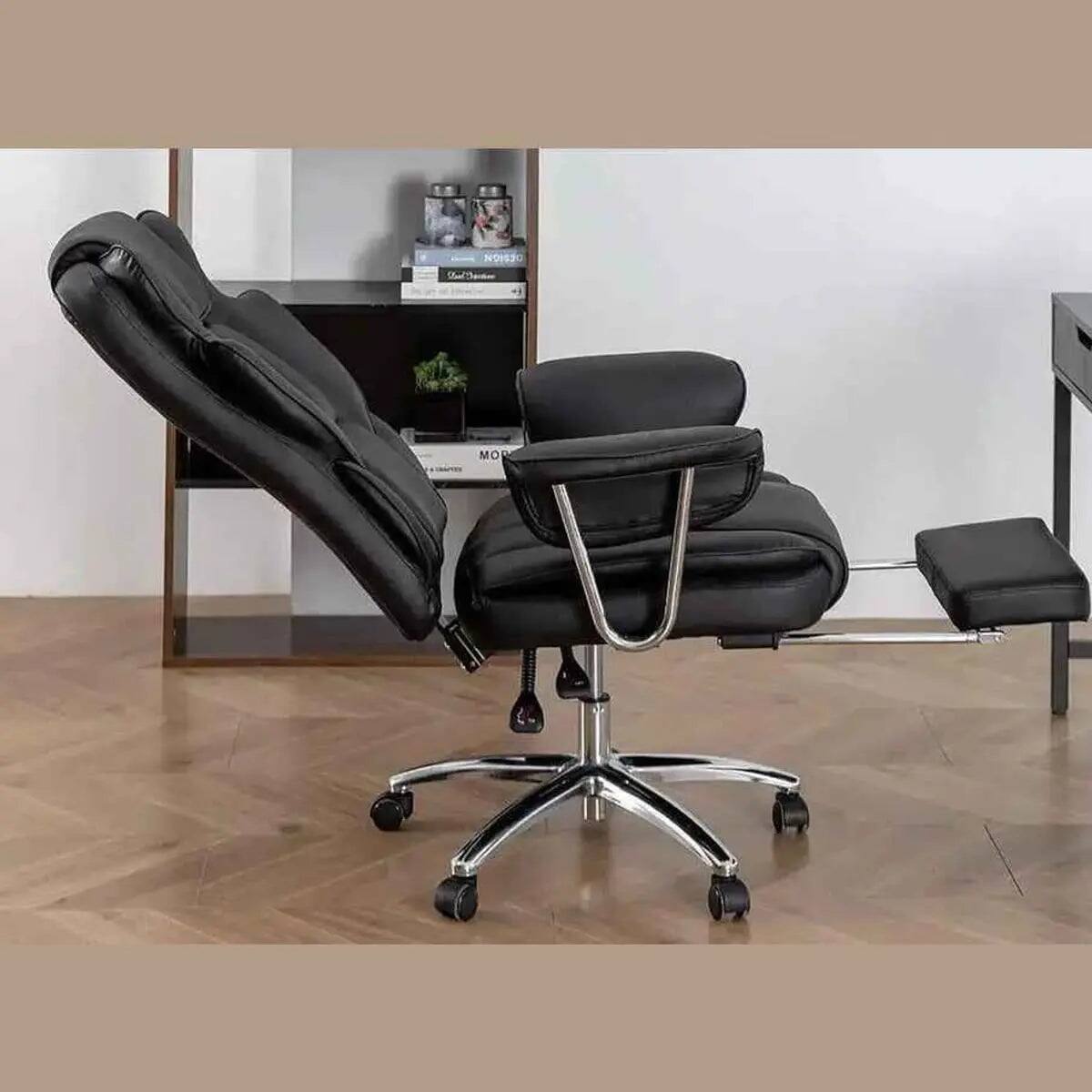 Alt View 1. Platinum-Level - Big and Tall Ergonomic Executive Office Chair with Footrest - Black.