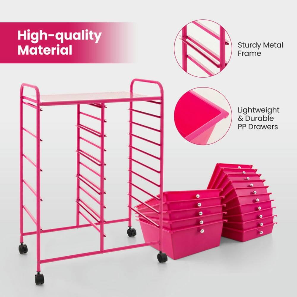 High-quality Material  
Sturdy Metal Frame  
Lightweight & Durable PP Drawers