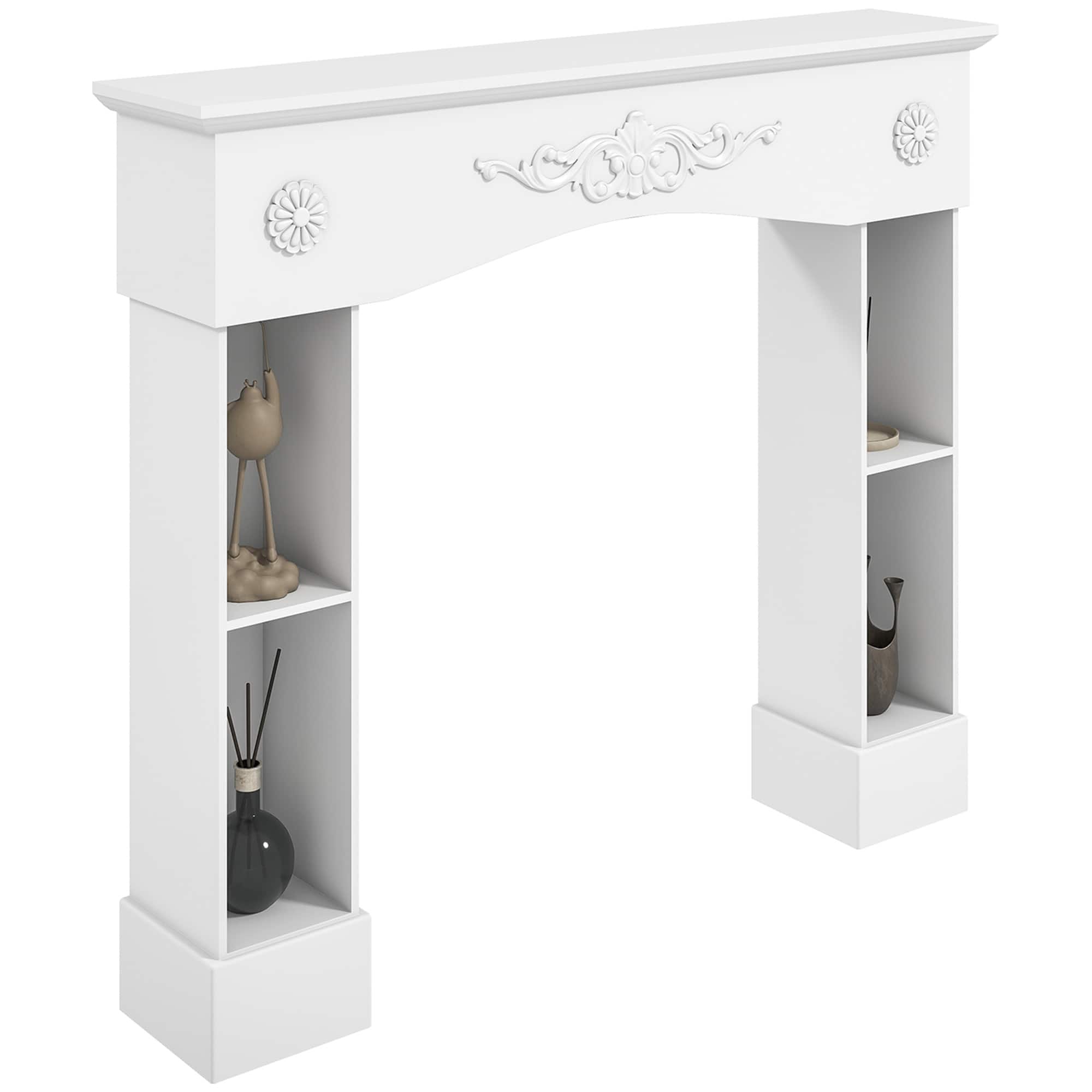 Homcom - Fireplace Mantel, Freestanding Fireplace Surround with Leg for Electric Fireplaces - White